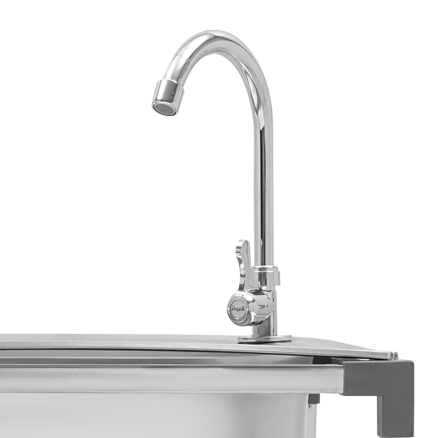 Freistehendes Küchenspülbecken mit Wasserhahn, 18,9 x 13,78 Zoll, Mehrzweckspülbecken-Set aus Edelstahl, 132 Pfund Kapazität für Zuhause, Wäsche, Garage