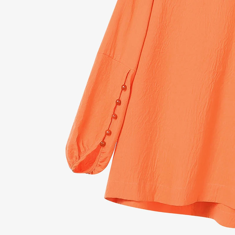 Fashion Women Two Piece Outfit ZANZEA Long Sleeve Top 2025 Autumn Casual High Waist Long Pants Sets Solid 2PCS Suits Tracksuit.