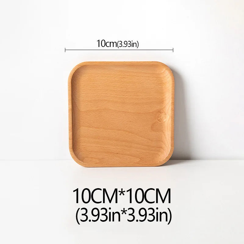 Wood Beech Plate Fruit Plate Oval Pallet trays decorative Candy Rectangular Dessert Dinner Tableware Tray, Kitchen Accessories.