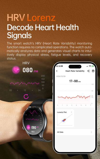 2025 New For HUAWEI Health MonitorUric Acid Blood Pressure Blood oxygen Body Analysis Smart Watch ECG+PPG Clock Smartwatch Men.