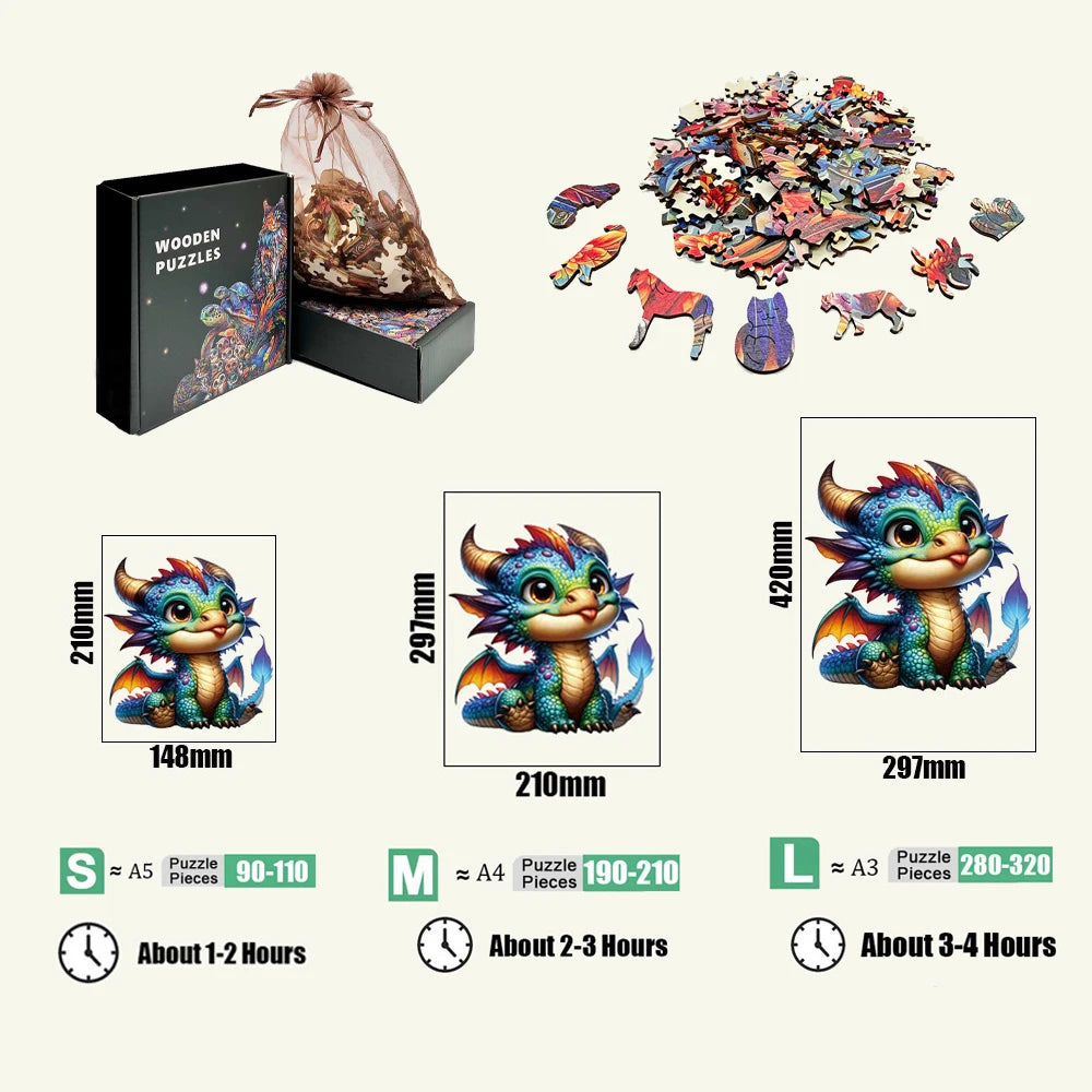 Cartoon animal wooden puzzle Film elements figure Popular classics wood jigsaws for adult kids Educational toy.