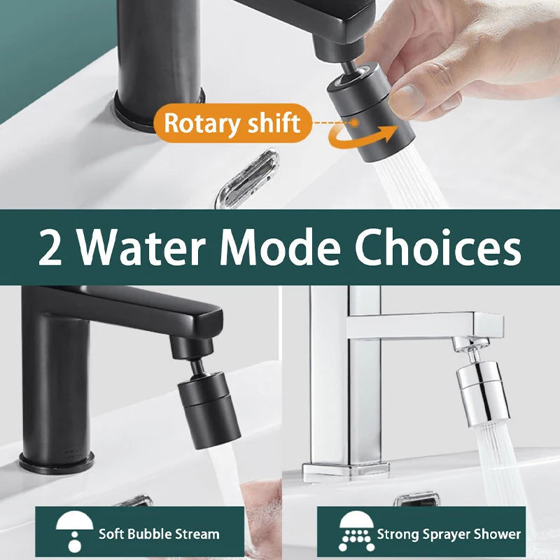 360°Universal Kitchen Faucet Anti-splash Aerator Bathroom Tap Rotatable Faucet 2 Mode Tap Nozzle Bubbler Kitchen Sink Faucet.