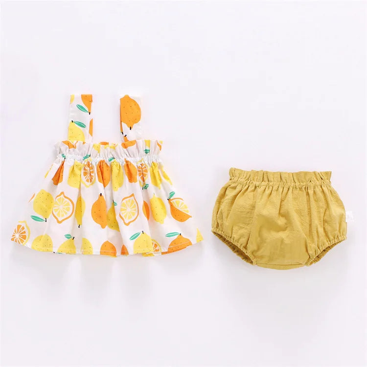 Sommer Neugeborene Baby kleidung für Mädchen Jungen Set Print dünnes Mini kleid und pp Shorts 2 Stück Set Baby Baby kleidung Outfit 6-24m.