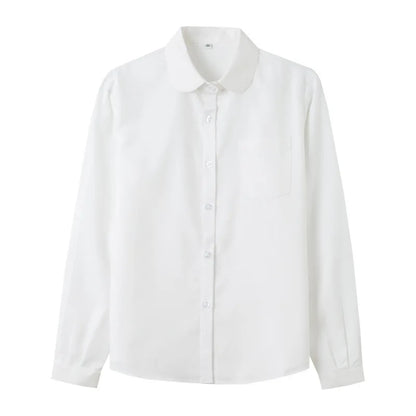 Zoki White Women Shirt Fashion Long Sleeve Casual Turn Down Collar Female Blouse Loose Pocket Button Office Ladies Elegant Tops