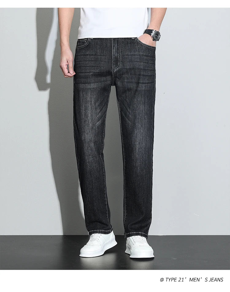190 cm 200 cm hohe Jeans für Herren, gerade, normale Passform, Denim-Hose, männlich, Teeneeger, Stretch, extra lang, Länge 110, 115 cm, 120 cm, verlängert