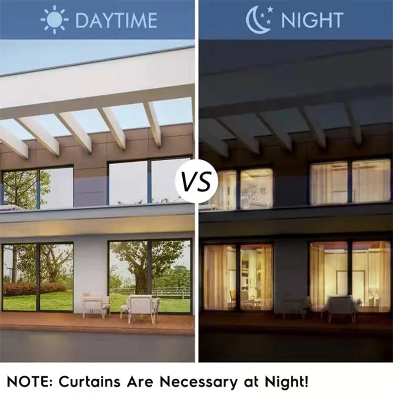 Window Privacy Film One Way Daytime Privacy Static Cling Sun Blocking Anti UV Reflective Window  for Home and OfficeBlack Silver.