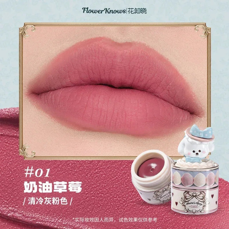 Flower Knows Butterfly Cloud Collar Collection Cosmetics Water Non Stick Cup Lipstick Lght Film-forming Solid Lip Gloss Makeup