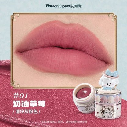 Flower Knows Butterfly Cloud Collar Collection Cosmetics Water Non Stick Cup Lipstick Lght Film-forming Solid Lip Gloss Makeup