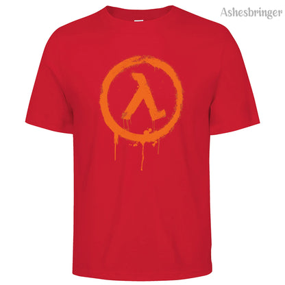 Men's Cotton Crew Neck Half Life Graphic Print T-Shirt Street Casual Style Tops For Men and Women