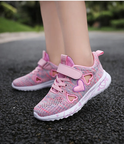 Girls Casual Shoes Light Mesh Sneakers Kids Summer Children Spring Autumn Tenis Cute Sport Cartoon Female Running Sock Footwear