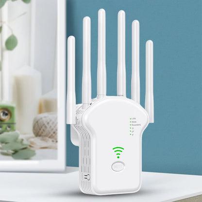 1200Mbps 5GHz Wireless WiFi Repeater WiFi Signal Booster Dual-Band 2.4G 5G WiFi Extender 6 Antenna Network Amplifier WPS Router.