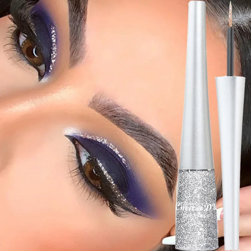 Glitter Liquid Eyeliner Pen Pearlescent Sequins Diamond Bright Shining Eyeliner Waterproof Lasting Eyeshadow Women Cosmetics 1pc.