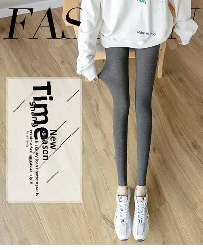 Hoch taillierte, dünne Leggings aus Modal-Baumwolle, Übergröße, Sicherheitshose, elastische Oberbekleidung, Leggings mit mittlerer Taille für Damen