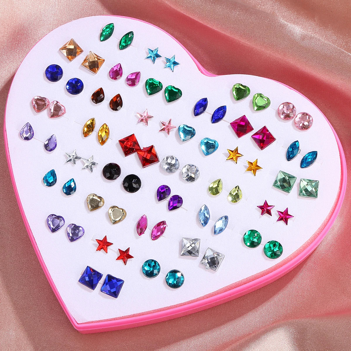 Multicolor 36Pairs Cartoon Hypoallergenic Plastic Stud Earrings Set For Women Girl Cute Animal Flower Ear Wedding Gifts Jewelry