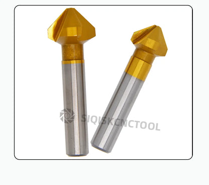 HSS Fasen Anfasen Cutter Schaftfräser Werkzeug Senker Bohrer Set Zu Holz Stell Fasen Cutter Power Tool 3 Flöte 90 grad