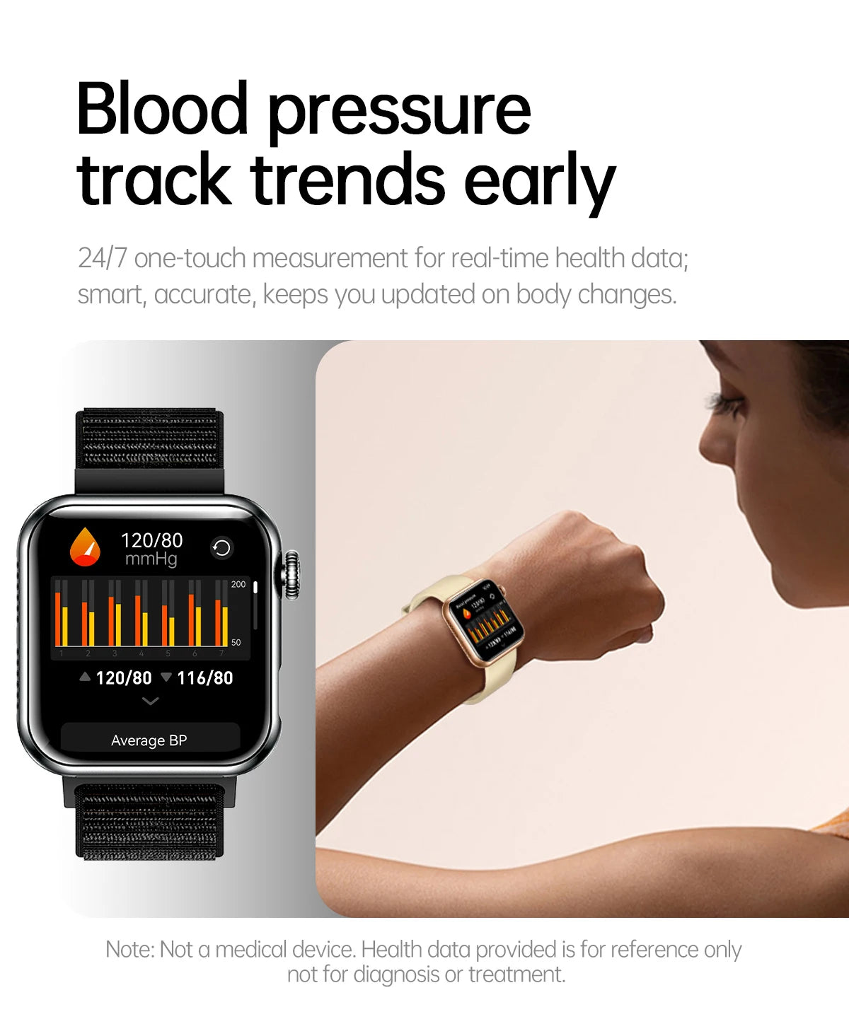 2025 New LED Women AI Smart Diagnosis Smart Watch HRV+PPG Blood Pressure Blood oxygen Health monitor IP68 NFC Smartwatches ﻿.