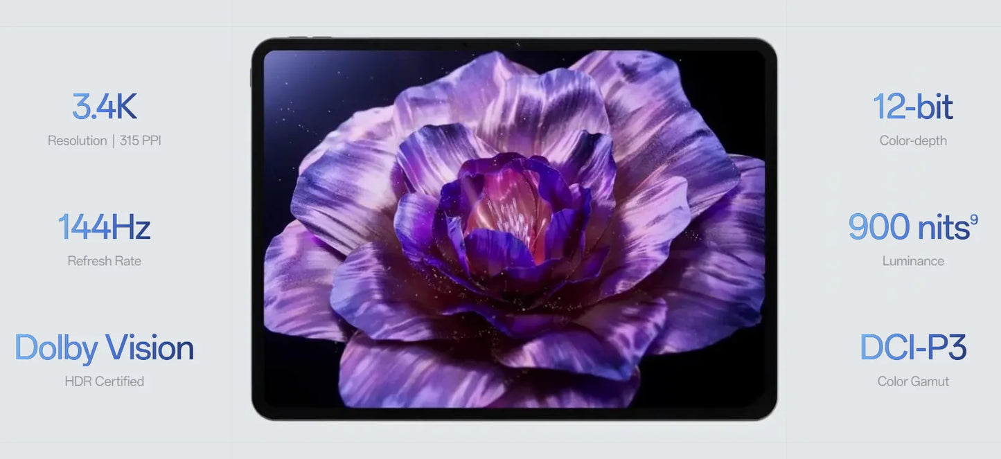 OnePlus Pad 3 Global Version Tablet Snapdragon 8 Elite 13.2" 144Hz Display 3.4K Resolution 8 Speakers Wi-Fi 7 Android 15.