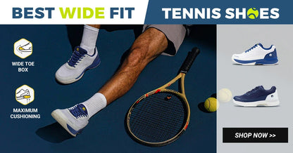 FitVille Men'S Tennis Shoes Wide Version 2E Professional Training Sports Shoes Breathable Non-Slip Rackets With Arch Support.