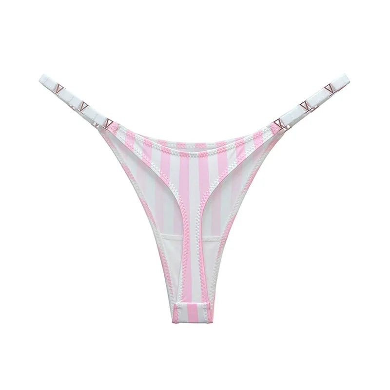 Seamless Sexy Thong Women Underwear Briefs Panties Zebra Flower Low Rise Luxury Metal Buckle G String Bikini Girls Female Panty.