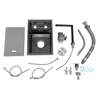 Verstecktes Küchenspüle, schwarz eingebettetes Arbeitsplattenwaschbecken, unsichtbares Waschbecken für die Küche, Bar, platzsparendes, verstecktes Badezimmerwaschbecken für Küchen