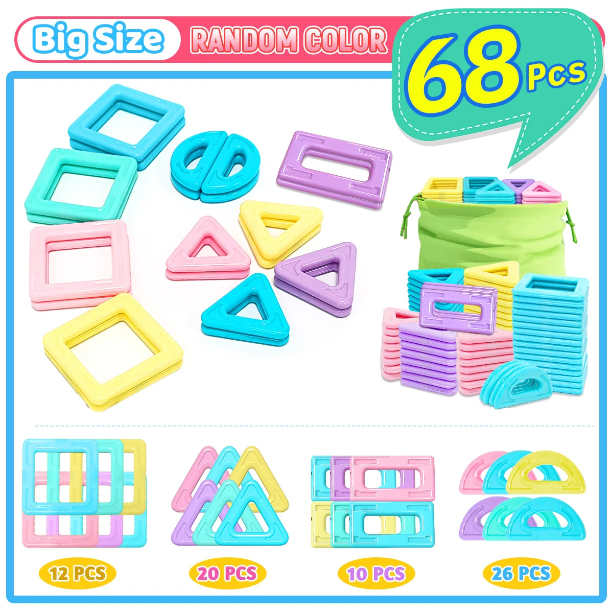 STEM Educational Magnetic Building Blocks Set for Boys & Girls Engaging Magnet set Creative Development Toy for Kids Gift.