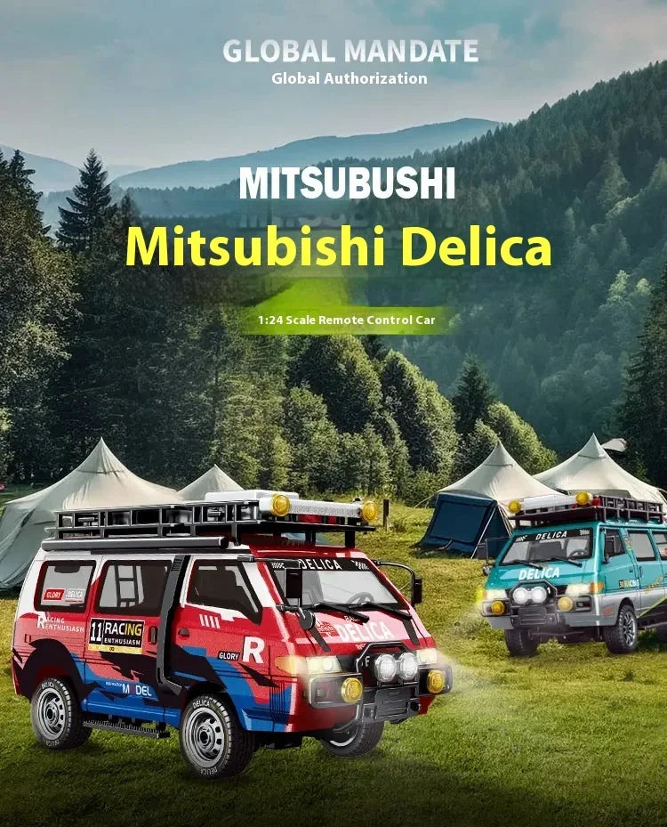 1/24 RC Car 1:24 Scale Mitsubishi Delika Car Model 2WD/4WD High Speed Remote Control Car Toy With Light Gift.