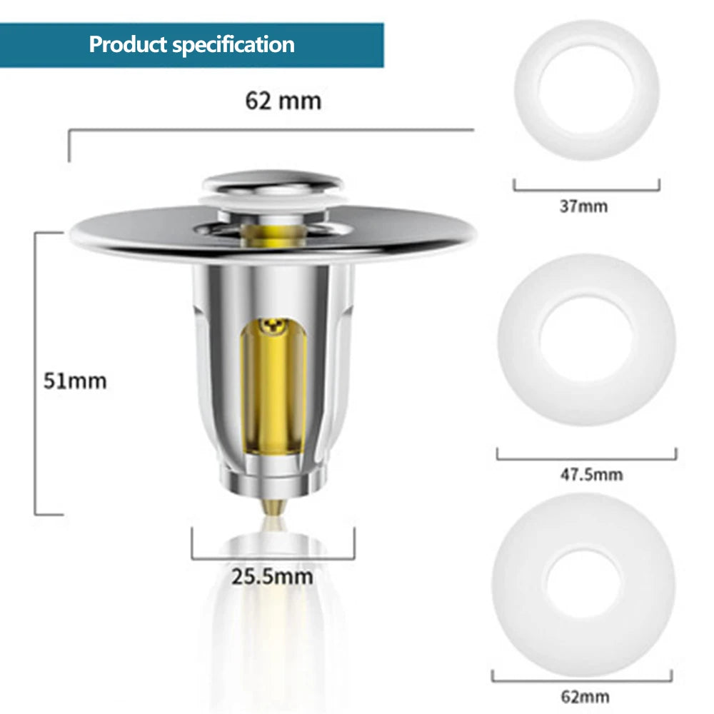 Drücken Sie Bounce Becken Pop-up-Abflussfilter Badezimmer Dusche Waschbecken Filter Stecker Waschbecken Haar Waschbecken Sieb Küche Badewanne Stopper