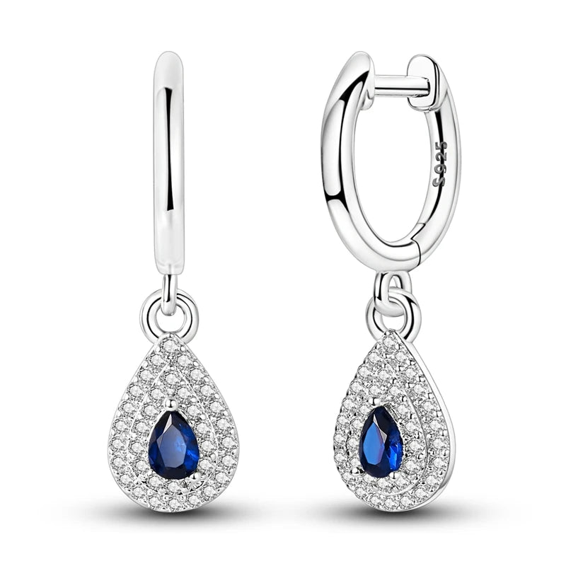 2025 New 925 Sterling Silver Hoop Earrings Flowers Zircon Drop Earrings Stud For Woman Fine Birthday Wedding Party Jewelry Gifts