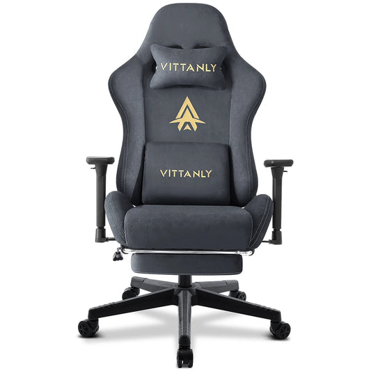 HAPIHAPPY Modischer Gaming-Stuhl, echter Computer-Bürostuhl mit Taschenfederkissen, Armlehnen und Fußstütze, Spielstuhl