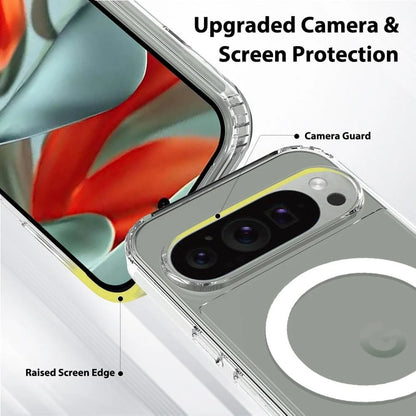 Luxury Transparent Magsafe Magnetic Case for Google Pixel 9A 10 9 8 7 6 Pro 9 Pro XL 8A 7A 6A Wireless Charging Clear TPU Cover.