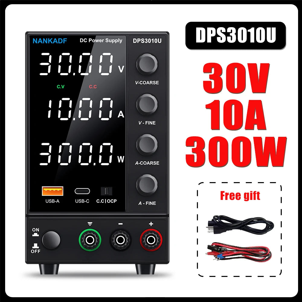 NANKADF DC laboratory power supply 30V 10A bench power supply encoder regulates voltage and current Dual input voltage 220V/110V