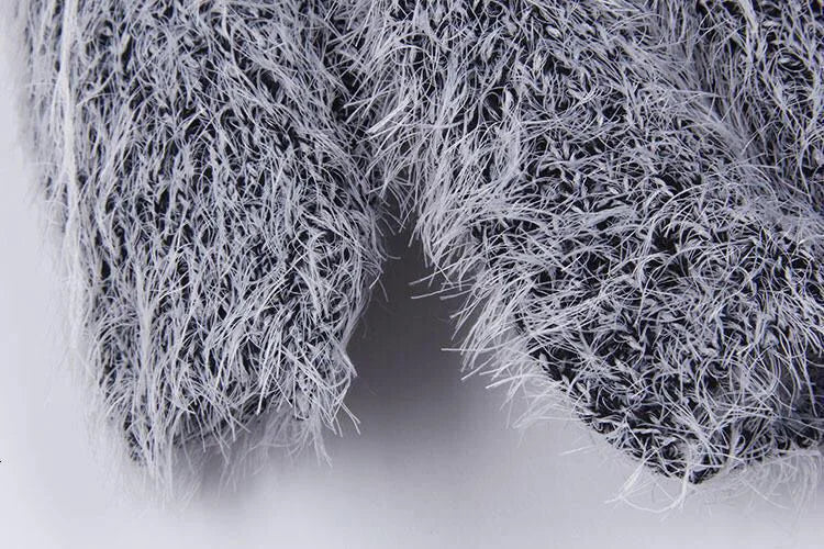 Pullover 2019 Herbst Winter Frauen Oansatz Pullover Lose Gestrickte Damen Pullover Weibliche größe Casual Einfarbig Plüsch Pullover.