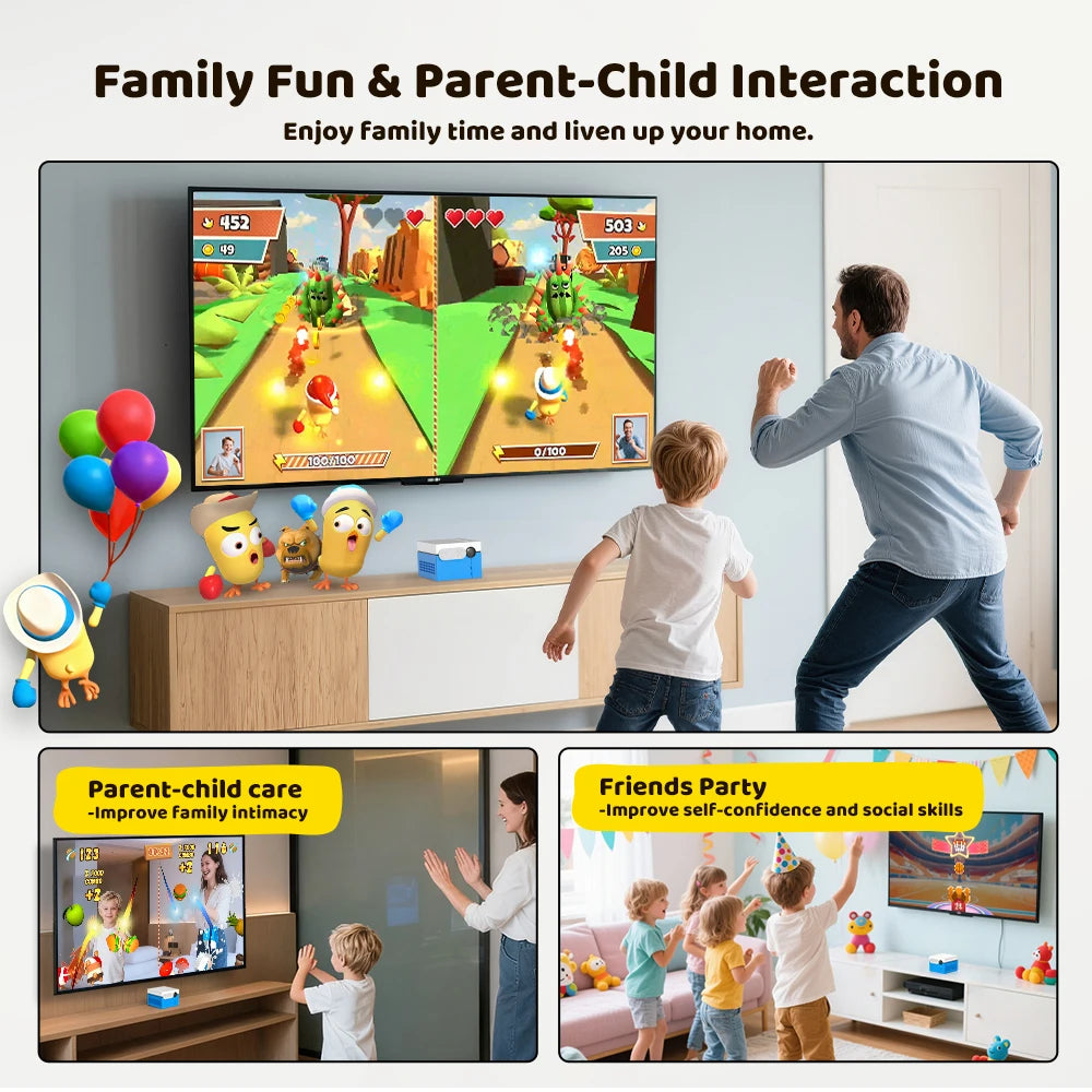 KINHANK MotionX Video Game Console for Kids & Families Ongoing Updates Kids Toy Active Play System Indoor Physical Activity.