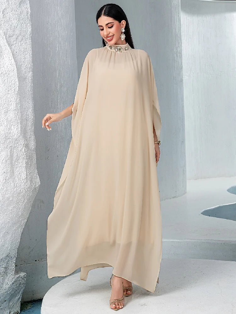 Chiffon 2 Piece Abaya Damen Dubai Muslim Evening African Dresses For Women Set Islam Clothing Kebaya Kaftan Robe Musulmane Femme.