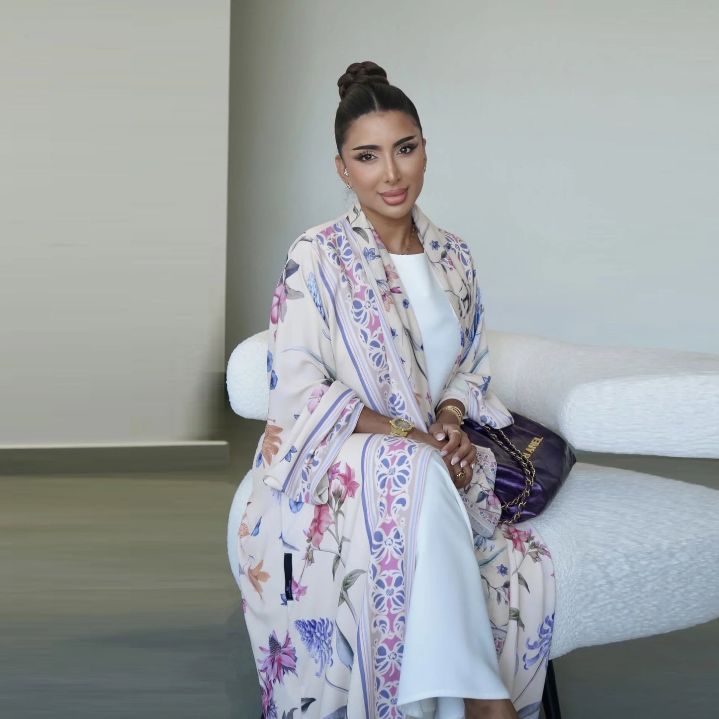 Eid Frauen Abaya Blume Drucken Offene Strickjacke Schal Party Kleid Muslimischen Langarm Jalabiya Ramadan Abayas Kaftan Arabischen Lange Robe.