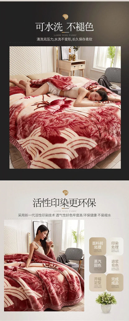 Double layer thickened to 6kg  - et quilt autumn and winter warm fleece wedding  - et cushion bedding.
