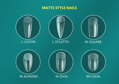 NAILPOP 120pcs Fake Nails Full Cover Press on Nails Coffin Soft Gel American Pose Capsule False Nail Tips for Extension System.