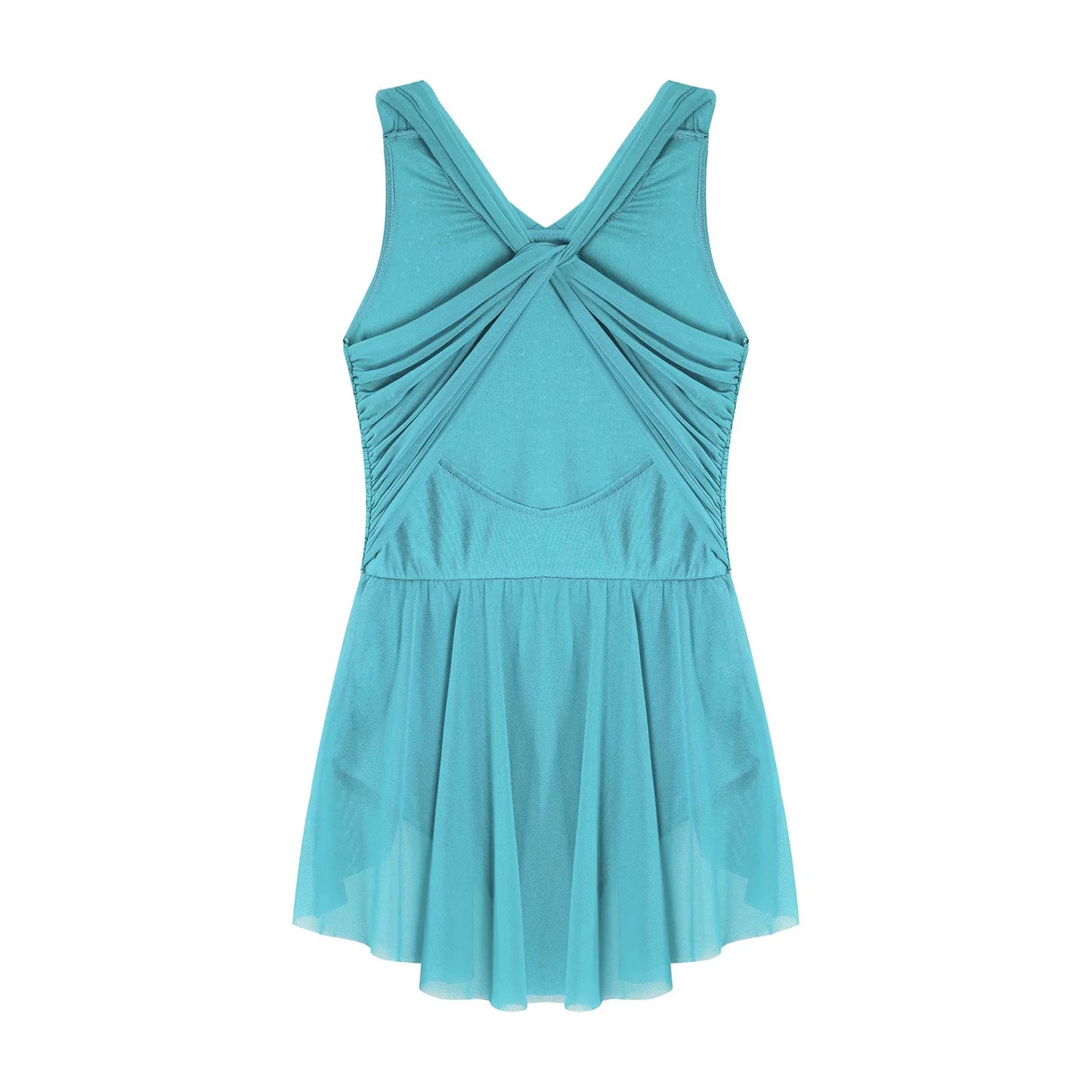 Kinder Mädchen Ärmellose Ausschnitt Strass Eiskunstlauf Trikot Kleid Lyrical Dance Gymnastik Akrobatik Leistung Kostüm.