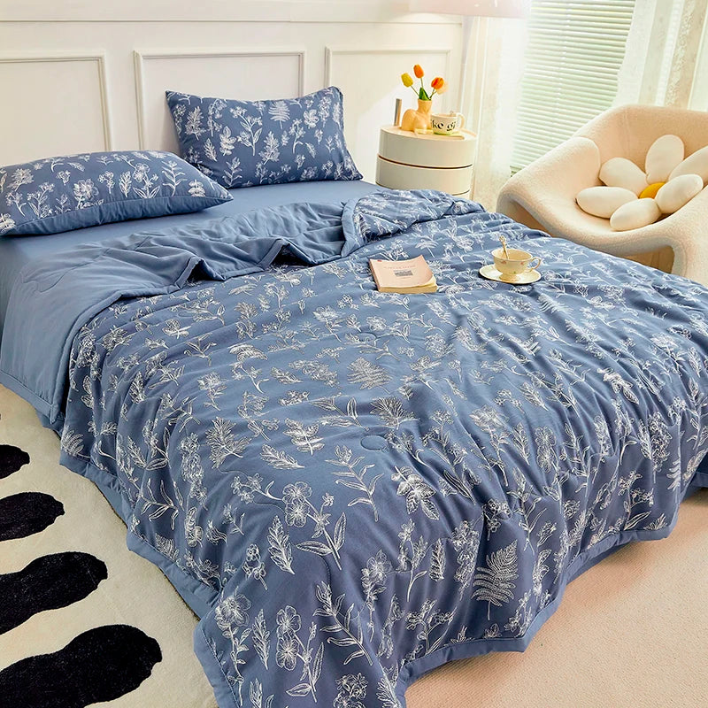 1pc Thin Duvet for Summer Quilt Single/Double/Queen Size Comforter Printed Blanket Home Soft Bedspread edredones (No Pillowcase).