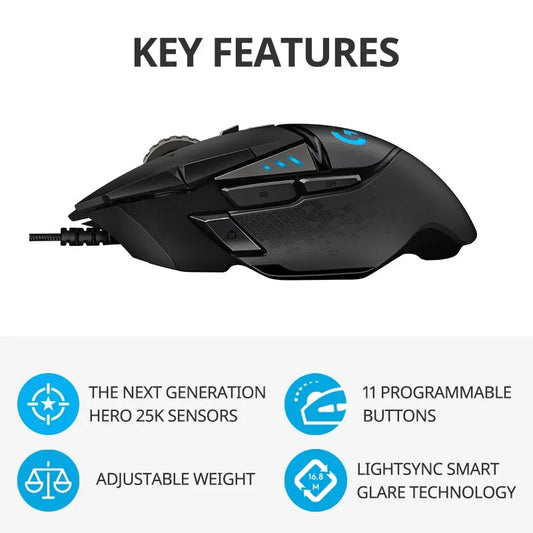 Logitech G502hero Master Wired Gaming Mouse 502 Esports Machinery Eat Chicken Macro CS Programming Peripheral.