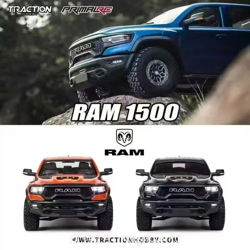 KM Thunder Dodge Tyrannosaurus RAM 1500 Simulation 1/8 Remote Control Electric 4WD Climbing Vehicle Pickup Off road Vehicle.