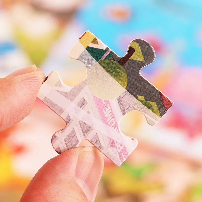 New 30 Pieces Wooden Puzzles Cartoon Animal Traffic Tangram Wood 3d Puzzle Montessori Educational Toys for Children Gifts.