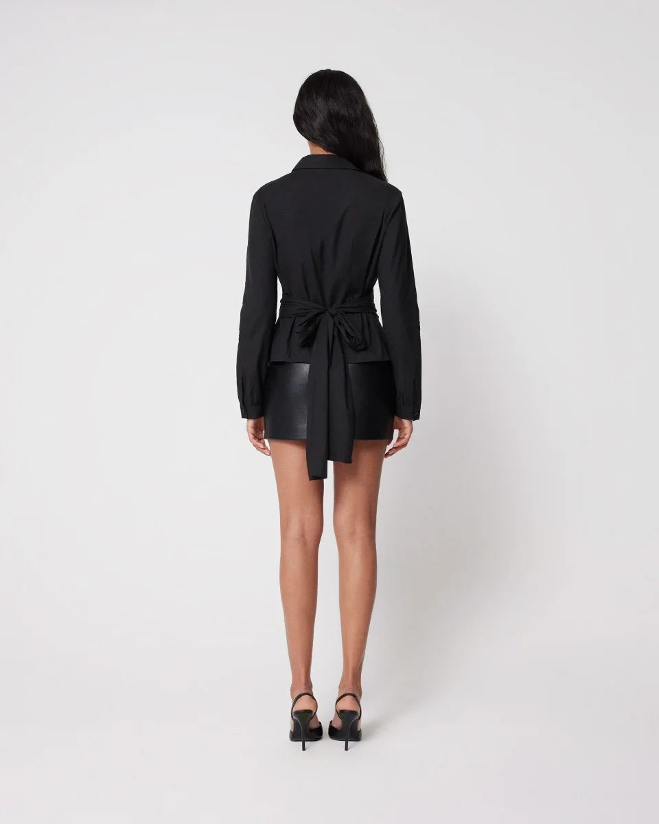 Kylie same style ~ KHY tie waist shirt slim back bow shirt women.