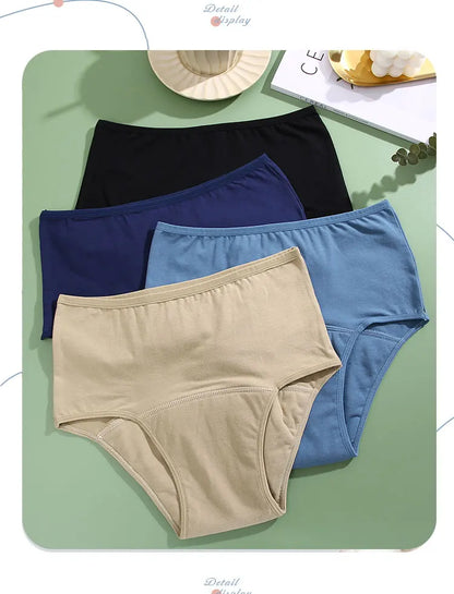 FINETOO Leak Proof Menstrual Panties Underwear Period Physiological Panty Women Waterproof Brief High Waist S-XL Female Lingerie