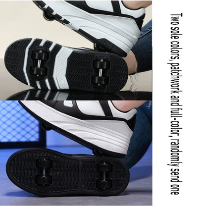 Four wheel roller shoes Boys girls walking shoes Casual outdoor sports slide and shrink school students pulleys shoes sneakers.