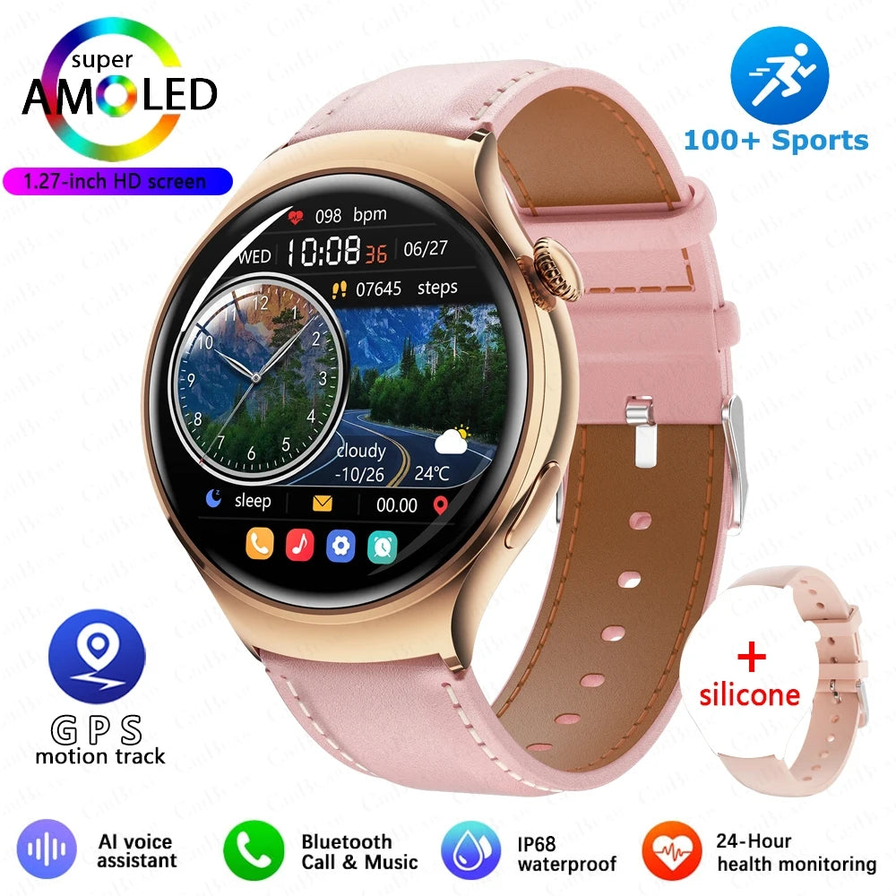 2025New GPS NFC Bluetooth Call Smartwatch Women Watch 4 mini Sports Track Heart Rate Oximetry Monitoring Health Smartwatch Woman