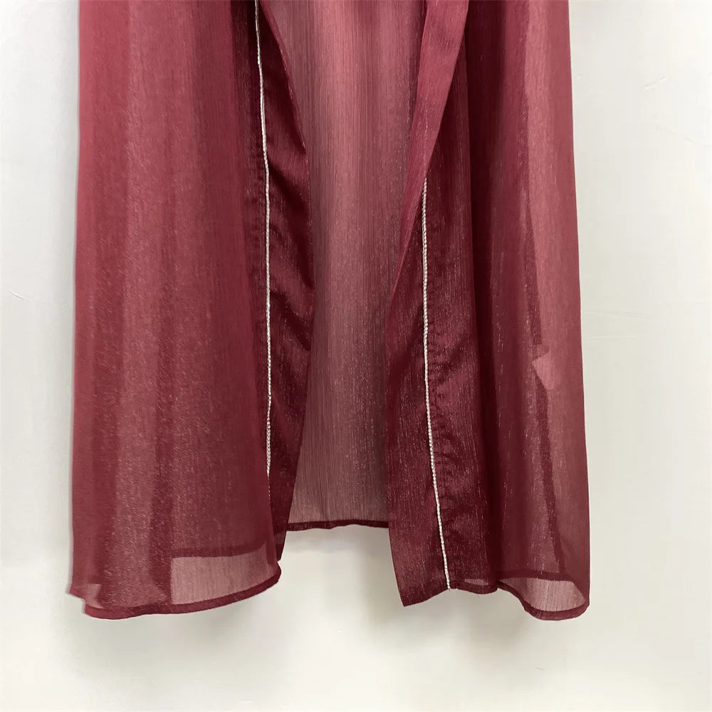 New Eid Ramadan Diamonds Open Kimono Abaya for Women Kaftan Muslim Dress Dubai Turkey Robe Islam Clothing Kebaya Caftan Jalabiya.