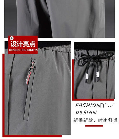 8XL Casual Pants Mens Straight Loose Trousers Men Clothing Elastic Waist Quick Dry Pants Summer Fashion Oversized Joggers Pants.