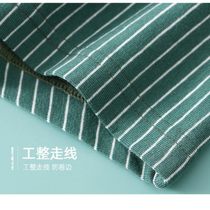 3PCS/Pack 100% Cotton Soft Panties Woman Trendy Striped Female Underwear Summer Breathable High Elastic Mid-rise Waist Boyshort.