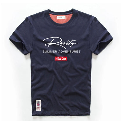 Men's T-shirt Cotton White Blue T Shirt Men Autumn Summer Causal O-neck Basic Tshirt Male High Quality Classical Tops Designer.